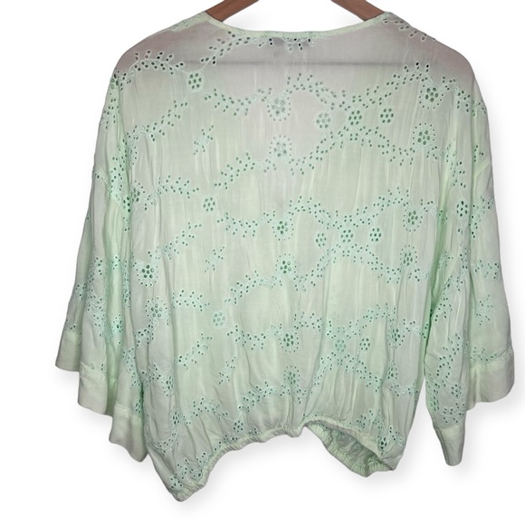 YOUNG FABULOUS & BROKE Mint Geneva Eyelet Top - Picture 2 of 10